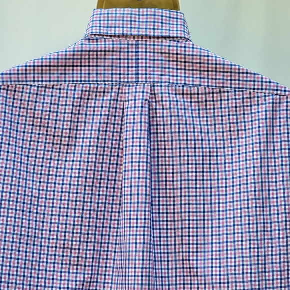 Ralph Lauren Blue Label Plaid Classic Shirt Long Sleeve Blue Pink Men's Medium - Picture 8 of 13